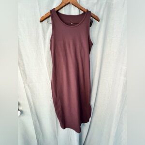 Zella Sleeveless Plum Midi Dress open back
